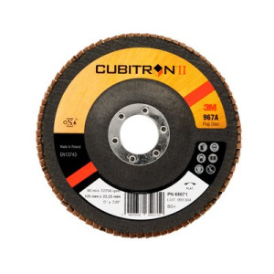 3M™ Cubitron™ II Δίσκος Λείανσης Φλαπ 967A PN 65053, 115 mm, Υπό Γωνία, P80