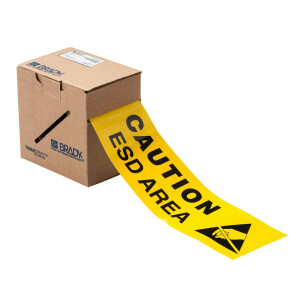 Brady ToughStripe CAUTION ESD AREA Floor Tape