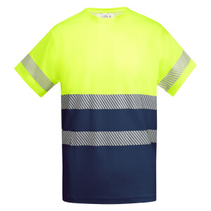 Roly Κοντομάνικο Μπλουζάκι Εργασίας Tauri Navy Blue / Fluor Yellow