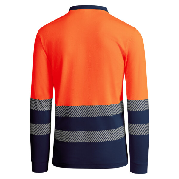 Roly Μακρυμάνικο Polo Εργασίας Atrio LS Navy Blue / Fluor Orange - Image 2