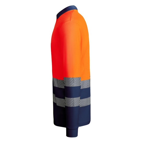 Roly Μακρυμάνικο Polo Εργασίας Atrio LS Navy Blue / Fluor Orange - Image 3