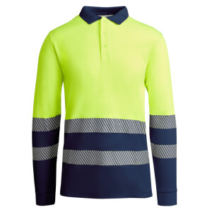 Roly Μακρυμάνικο Polo Εργασίας Atrio LS Navy Blue / Fluor Yellow