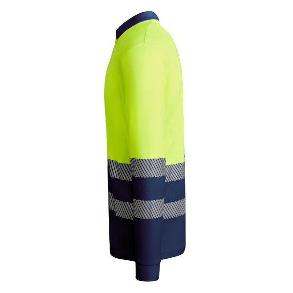 Roly Μακρυμάνικο Polo Εργασίας Atrio LS Navy Blue / Fluor Yellow - Image 3