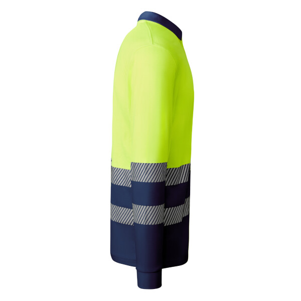Roly Μακρυμάνικο Polo Εργασίας Atrio LS Navy Blue / Fluor Yellow - Image 4