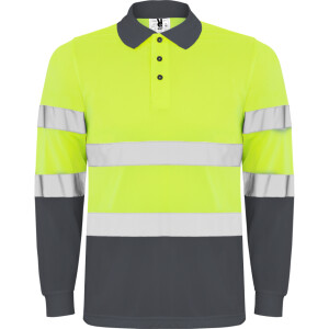 Roly Μακρυμάνικο Polo Εργασίας Polaris L/S Lead / Fluor Yellow