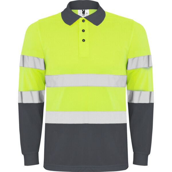 Roly Μακρυμάνικο Polo Εργασίας Polaris L/S Lead / Fluor Yellow