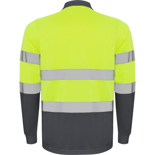 Roly Μακρυμάνικο Polo Εργασίας Polaris L/S Lead / Fluor Yellow - Image 2