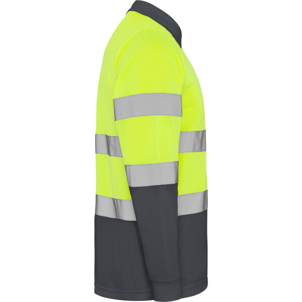 Roly Μακρυμάνικο Polo Εργασίας Polaris L/S Lead / Fluor Yellow - Image 4