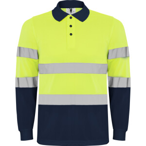 Roly Μακρυμάνικο Polo Εργασίας Polaris L/S Navy Blue / Fluor Yellow