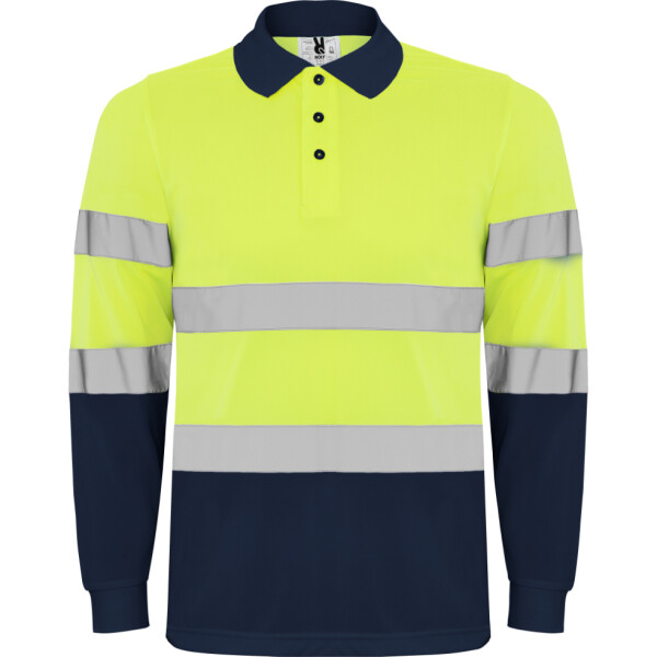 Roly Μακρυμάνικο Polo Εργασίας Polaris L/S Navy Blue / Fluor Yellow