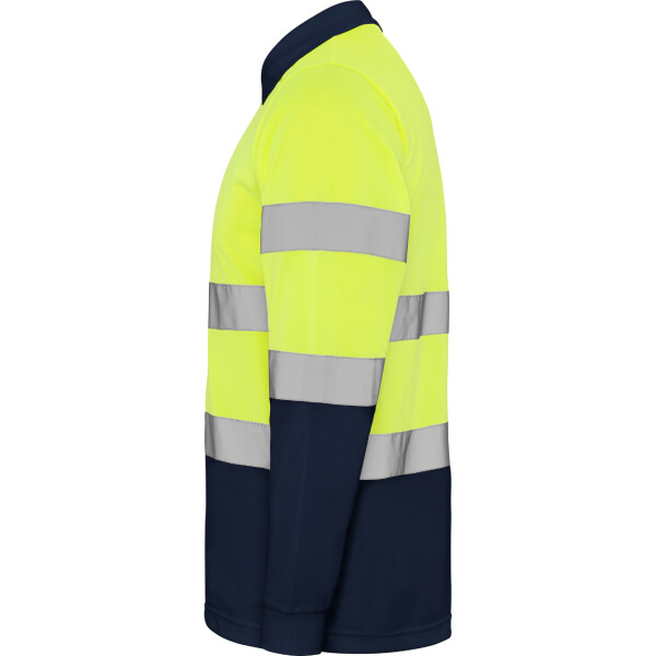 Roly Μακρυμάνικο Polo Εργασίας Polaris L/S Navy Blue / Fluor Yellow - Image 3