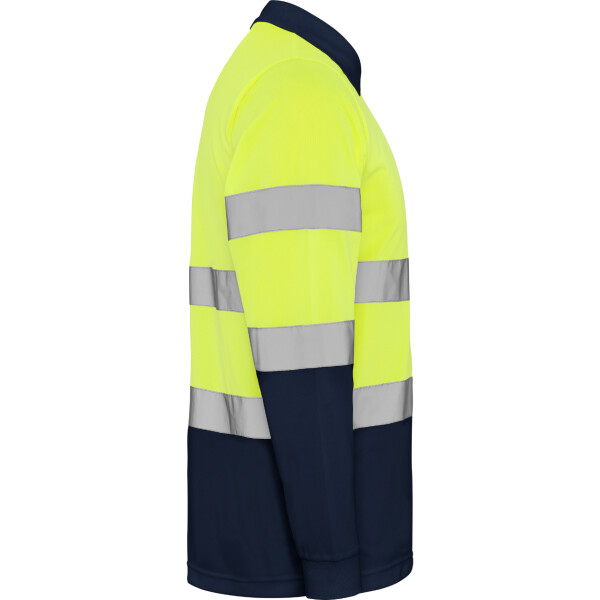 Roly Μακρυμάνικο Polo Εργασίας Polaris L/S Navy Blue / Fluor Yellow - Image 4