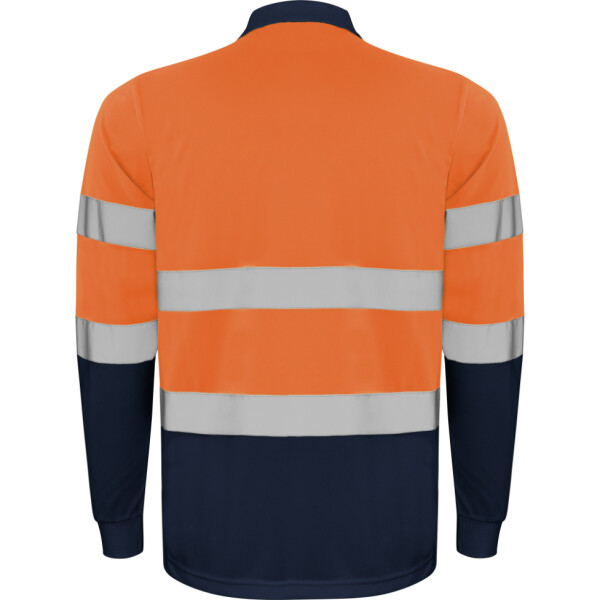 Roly Μακρυμάνικο Polo Εργασίας Polaris L/S Navy Blue / Fluor Orange - Image 2