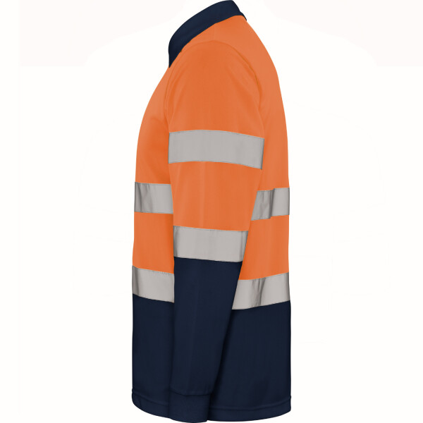 Roly Μακρυμάνικο Polo Εργασίας Polaris L/S Navy Blue / Fluor Orange - Image 3