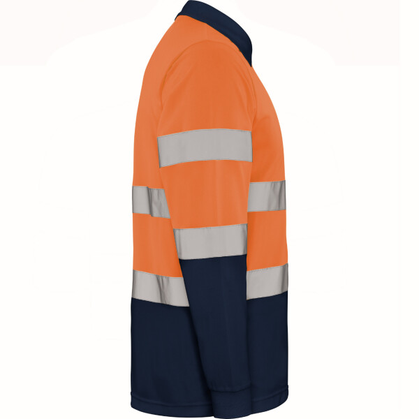Roly Μακρυμάνικο Polo Εργασίας Polaris L/S Navy Blue / Fluor Orange - Image 4