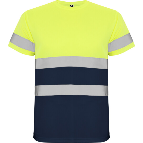 Roly Κοντομάνικο Μπλουζάκι Εργασίας Delta Navy Blue / Fluor Yellow