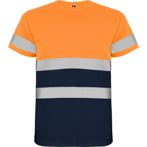Roly Κοντομάνικο Μπλουζάκι Εργασίας Delta Navy Blue / Fluor Orange