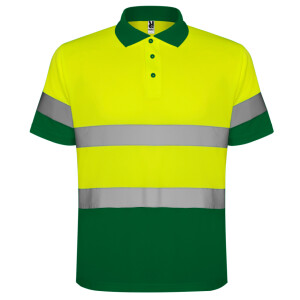Roly Κοντομάνικο Polo Εργασίας Polaris Garden Green / Fluor Yellow