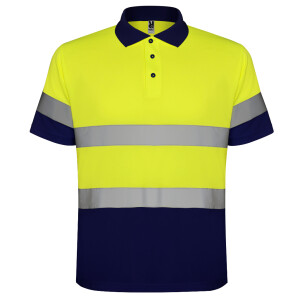 Roly Κοντομάνικο Polo Εργασίας Polaris Navy Blue / Fluor Yellow