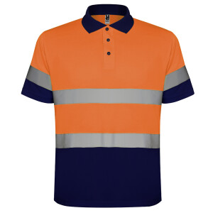 Roly Κοντομάνικο Polo Εργασίας Polaris Navy Blue / Fluor Orange