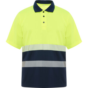 Roly Κοντομάνικο Polo Εργασίας Vega Navy Blue / Fluor Yellow