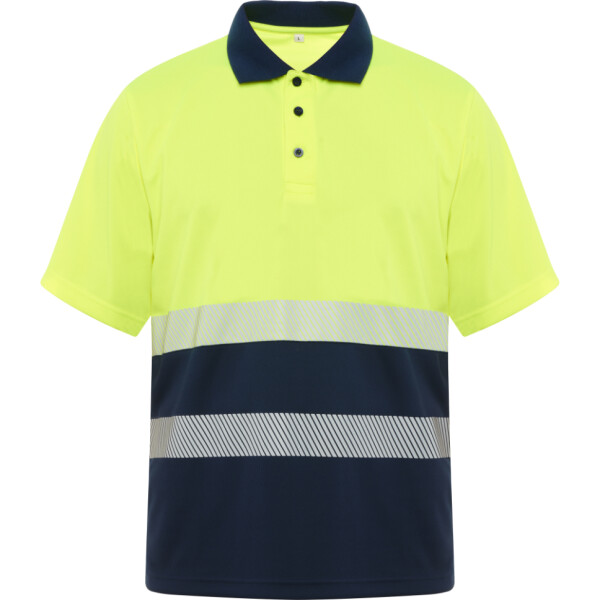 Roly Κοντομάνικο Polo Εργασίας Vega Navy Blue / Fluor Yellow