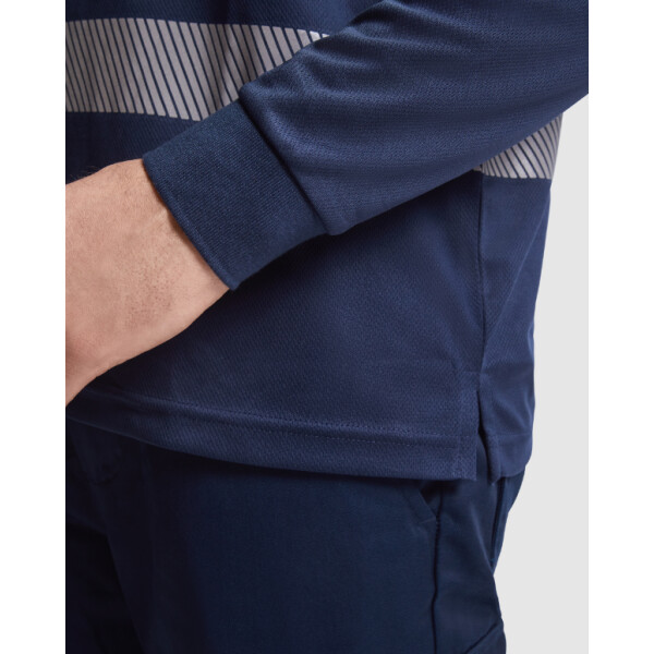 Roly Μακρυμάνικο Polo Εργασίας Vega LS Navy Blue / Fluor Yellow - Image 3