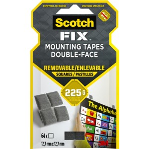 Scotch-Fix™ Removable Mounting Squares 108-ST64-P, 12,7mm x 12,7mm