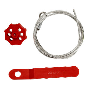 Brady Extra Secure Spin Lockout with 1.5 m Cable and Tool Red