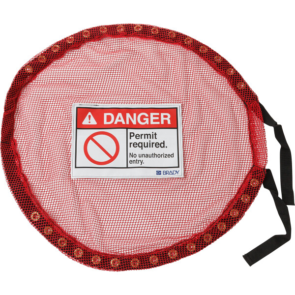 Brady Lock Red Mesh Cover Permit Required