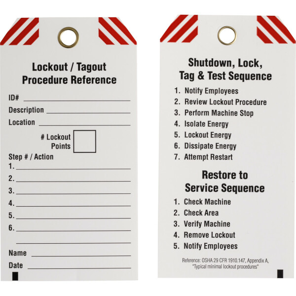 Brady Write-On Lockout Procedure Tag - Image 2