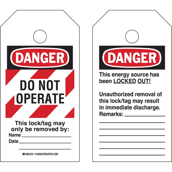 Brady RipTag Danger Do Not Operate Safety Tag Roll with Red Stripes - Image 4