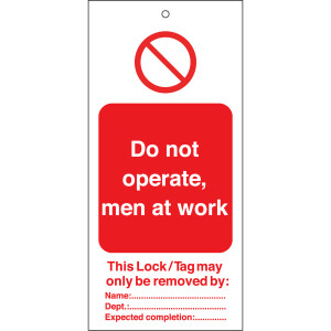 Brady Warning Tags - Do not operate - Men at work