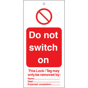 Brady Warning Tags Do not switch on this lock