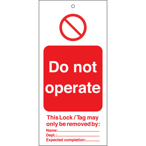 Brady Warning Tags - Do not operate