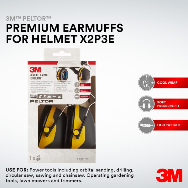 3M™ Peltor™ Comfort Earmuff Με Στήριγμα Κράνους X2P3E (94-105 dB) - Image 3