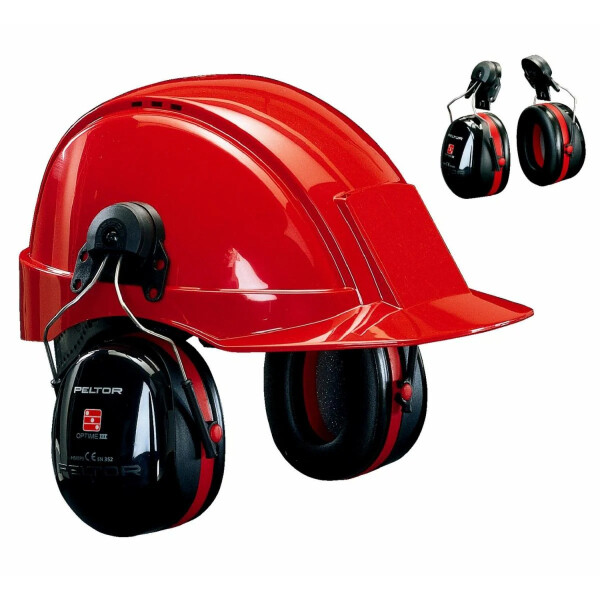 3M™ PELTOR™ Optime™ III Ωτοασπίδες Με Στήριγμα Κράνους Μαύρο/Κόκκινο - Image 3