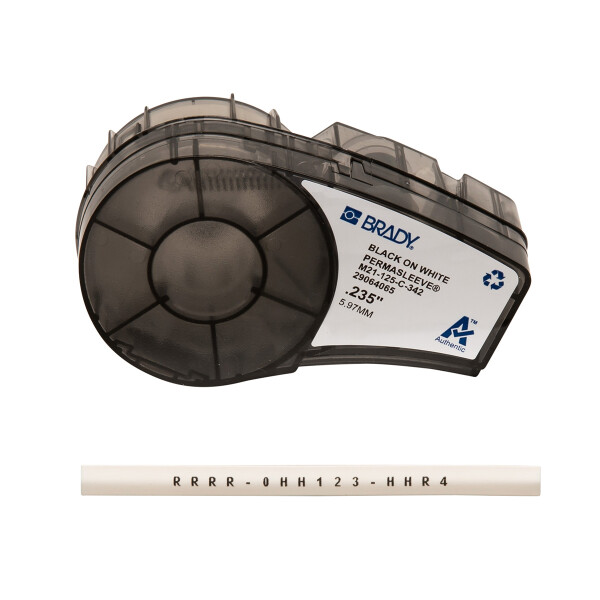 Brady M211 and M210 PermaSleeve Polyolefin Wire Marking Sleeves Black On White
