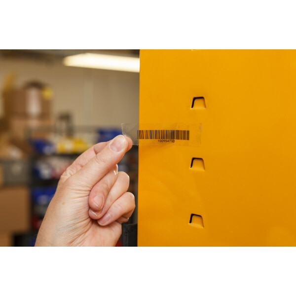 Brady Harsh Environment Multi-purpose Clear Polyester Labels with Ribbon for M210, M211 Black On Transparent - Image 2