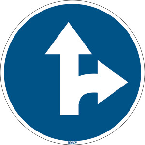 Brady Floor Sign Go Straight And Right