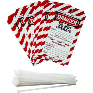 Brady Two-Part Perforated Tag - DO NOT OPERATE etc