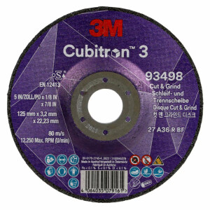 3M™ Cubitron™ 3 Cut and Grind Wheel Τ27 Grit 36+