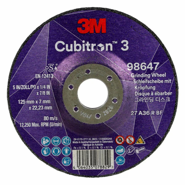 3M™ Cubitron™ 3 Depressed Center Grinding Wheel Τ27 Grit 36+