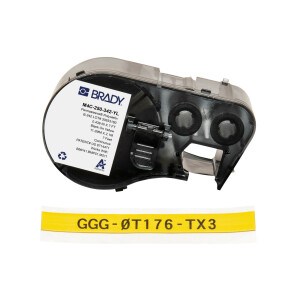 Brady PermaSleeve Heat Shrink Labels for M410, M510 and M511 Printers Black On Yellow