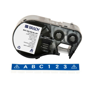 Brady M510 BMP51 BMP53 M511 Indoor Outdoor Vinyl Labels White On Blue