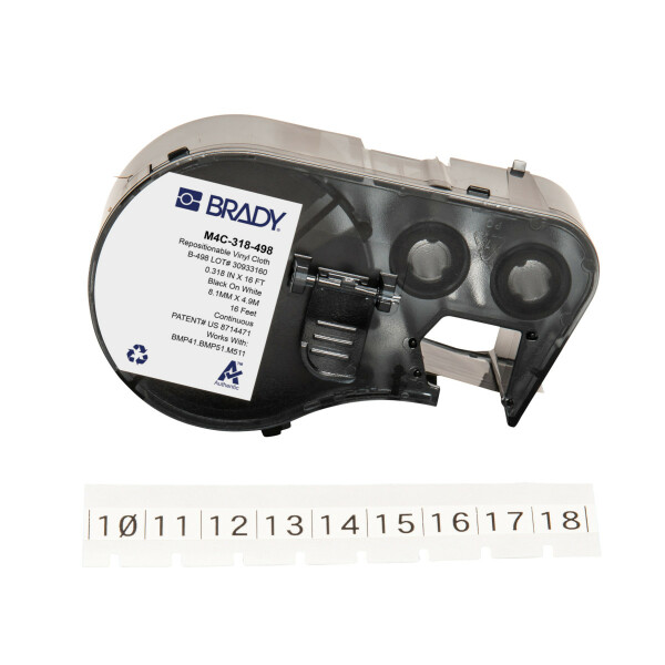 Brady Continuous Repositionable Vinyl Cloth Terminal Block Labels