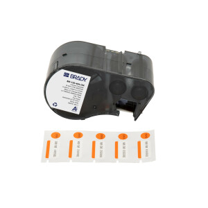Brady Colour Polyester labels Black on Orange