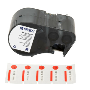 Brady Colour Polyester labels Black on Red