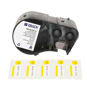 Brady Colour Polyester labels Black on Yellow
