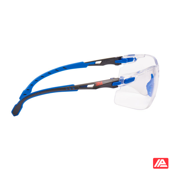 3M™ Solus™ 1000 Safety Glasses Blue/Black Frame Scotchgard™ Anti-Fog/Anti-Scratch Coating (K&N) Clear Lens S1101SGAF-EU - Image 3
